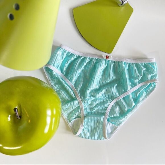 Nwt vintage lingerie teal nightgown chemise. Sea foam vintage dressing gown - Picture 11 of 15